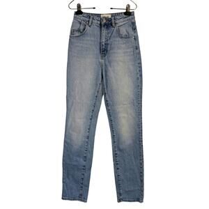 Rollas High Rise Slim Dusters Denim Jeans Womens 26 Light Wash Retro Classic